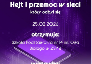 Certyfikt uczestnictwa w wenibarze - Hejt i przemoc w sieci.