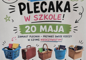 Plakat promujący dzień bez plecaka