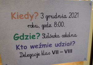 Zaproszenie na debatę szkolną.