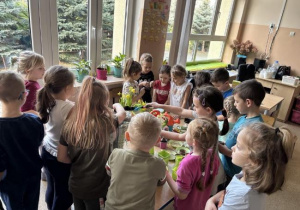 Dzieci tworzą bajkowy ogródek: sadzą rośliny, sieja nasiona, zakładają hodowle roślin