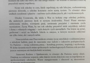 List Pana Prezydenta Miasta Tomaszowa Maz. Marcina Witko do uczniów, nauczycieli i rodziców.