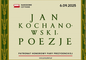 Plakat: Jan Kochanowski Poezje.