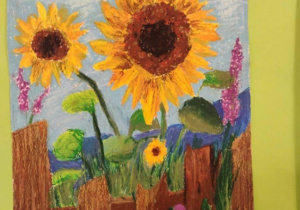 Eko-pocztówka \wiktorii Albrecht - słoneczniki.