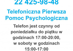 Telefoniczna Pierwsza Pomoc Psychologiczna - 22 425 98 48