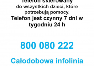 Dziecicy telefon zaufania Rzecznika Praw Dziecka - 800 12 12 12