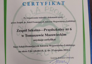 Zdjęcie certyfikatu